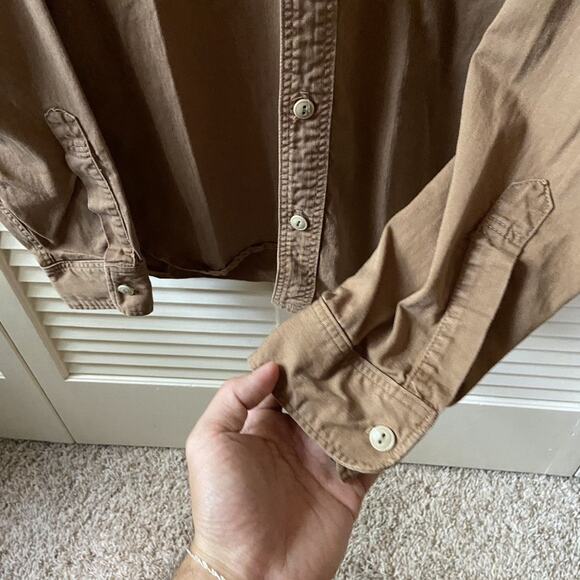 $165 Runabout Goods Guide Shirt Cotton Twill L/S Work Shirt Walnut Brown Size S - Picture 4 of 8